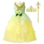 ショッピングプリンセス (CQDY) プリンセスと魔法のキス プリンセスドレス 子供用 ティアナ ドレス カエルの姫様 かえるの