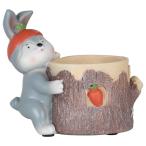 HOMEOUN суккулентное растение горшок симпатичный заяц type ручная работа pot растение pot легкий resin маленький размер многоцелевой o