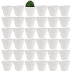 YISHANG 1.9 дюймовый маленький белый терракота pot 36 шт упаковка маленький Mini белый глина pot дренаж 
