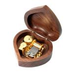 オルゴール 18弁 心型メープル木製music box 金メッキのムーブメント搭載 メープル 木製音楽ボック