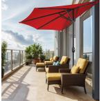 SUNNY GUARD сад зонт половина иен 270cm красный (210cm/230cm/270cm/300cm есть ) зонт способ . сильный большой UV