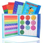 分数パズル 磁石フラクション タイル 算数学習教育玩具 小学校向けの教育用数学操作学習ゲーム