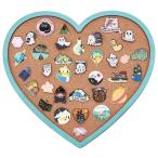 BENECREAT ピンボード コルクボード ハート形 コルク掲示板 ライトブルー枠 30x27cm 木製 コルク板 写