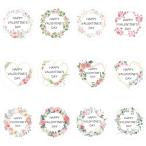  Valentine наклейка 96 шт. комплект подарок наклейка упаковка наклейка Heart rose белый 
