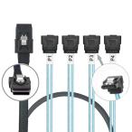 WLGQ Array Disk Cable Mini SAS 36Pin (SFF-8087) to 4 SATA 7Pin Cable, Mini SAS Host/Controller to 4 SATA90° Elbow Target/Backplan