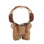 AXLUCE ラブブ 服 オーバーオール ヘッドフォン ぬいぐるみ 服 (ブラウン)