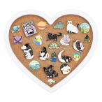 BENECREAT ピンボード コルクボード ハート形 白い枠 コルク掲示板 20x17.6cm 木製 ブローチピン収納