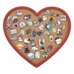 BENECREAT ピンボード コルクボード ハート形 赤い枠 コルク掲示板 30x27.2cm 木製 ブローチピン収納