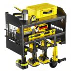壁掛け工具収納ラック 工具収納 電動工具ラック 工具棚 壁掛け ツールラック 3段式 電動工具 収
