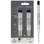 PARKER QUINKflow шариковая ручка чернила заправка средний знак черный 10 шт. входит . большая упаковка 