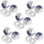 HUIKKJP M8 六角ロックナット 304 ステンレス鋼 ナイロンインサート 12.5mm 10 個 セット 緩み止