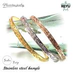 ショッピングハワイ ハワイアンジュエリー バングル レディース メンズ サージカル ステンレス 金属アレルギー対応 プルメリア REYU