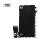 財布 メンズ 長財布 ウォレット FUNNY/ファニー  ライダースウォレット トラッカーズウォレット サドルレザー ブラック 牛革