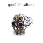 【正規取扱店】good vibrations＜Mexican Skull メキシカン・スカル フリーサイズ リング（10〜21号） スターリングシルバー/純銀/Silver【925】 ＞