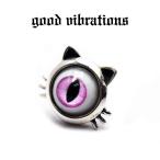 【正規取扱店】good vibrations ピアス イヤリング ヒゲ ネコ ＆ ドールアイ キャッツアイ 猫目 純銀 Silver925 送料無料 爆買