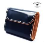 ショッピングミニ財布 限定 財布 ミニ財布 コンパクト 三つ折り財布 日本製 オールドポイント コードバン ネイビー ダークブルー レーデルオガワ