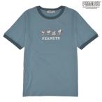 スヌーピー Tシャツ 半袖 トップス リンガー ネック プリント SNOOPY PEANUTS