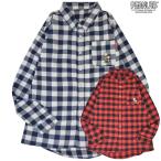 スヌーピー チェックシャツ フランネル ギンガムチェック 長袖 秋冬 SNOOPY PEANUTS