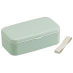 箸付ランチボックス 弁当箱 600ml セピアカラー セピアグリーン シンプル スケーター