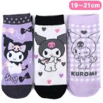  черный mi короткие носки носки 3 пар комплект 19-21cm Kids девочка ребенок ребенок Sanrio sanrio герой 