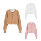 【26SS 先行予約】CLANE 正規商品 クラネ Wレイヤー ニット カーディガン W LAYERD KNIT CARDIGAN ホワイト/ベージュ/ピンク WHITE/BEIGE/PINK 2026春夏新作