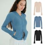 ショッピング新作 即日発送 CLANE 正規商品 クラネ シアー フーディー ニット カーディガン SHEER HOODED KNIT CARDIGAN アイボリー/サックス/ブラック 3色展開 2026春夏新作