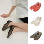 CLANE 正規商品 クラネ メッシュ オブリークトゥ フラット シューズ MESH OBLIQUE TOE FLAT SHOES ホワイト/レッド/ブラック 2025春夏新作