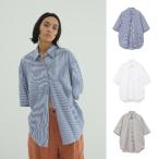 CLANE 正規商品 トップス クラネ ハーフ スリーブ HUGE シャツ HALF SLEEVE HUGE SHIRTS ホワイト/ストライプ/グレー WHITE/STRIPE/GRAY 3色展開 2025春夏新作