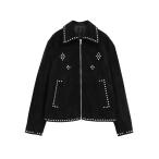 【25AW 2nd PRE ORDER】CLANE 正規商品 クラネ アウター スウェード スタッズ ブルゾン SUEDE STUDS BLOUSON ブラック BLACK 2025秋冬新作