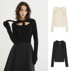 CLANE 正規商品 トップス クラネ ボウタイ フード トップス BOW TIE HOODED CUT TOPS ホワイト/ブラック WHITE/BLACK 2色展開 2025秋冬新作