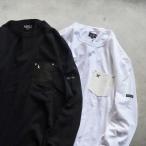 Schott トップス ショット ワンスター レザー ポケット 長袖 Tシャツ スタッズ ONESTAR LEATHER POCKET LS T-SHIRT ホワイト/ブラック 2色展開 2025秋冬新作