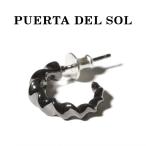 PUERTA DEL SOL プエルタデルソル ピアス インパラホーン フープピアス ブラックチタンコーティング SILVER BLACK シルバー