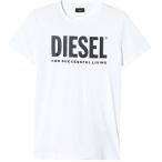 ディーゼル メンズ クルーネック Tシャツ T-DIEGOS-LOGO 00SXED-0AAXJ DIESEL  ブラック ホワイト メンズ レディース 男女兼用