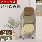 分別ダストボックス ダストボックス 3段 スリム プッシュ式 蓋つき キャスター付