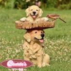 ガーデンオブジェ バードフィーダー 野鳥 餌台 アライグマ 犬 置物 庭