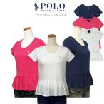 POLO Ralph Lauren ポロ ラルフローレン ガールズ(子供用) フリル付 半袖Tシャツ シロ ピンク