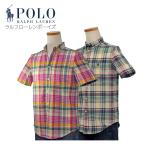 ショッピングラルフローレン ポロシャツ POLO Ralph Lauren ラルフローレンボーイズ 半袖シャツ マドラスチェックシャツ #323905295