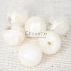 ビーズ マーブル柄 ミルキーホワイト 6個入り ハンドメイド  手芸材料 資材 レディース アクセサリー 子供 キッズ ベビー おうち時間 ポイント消化 pt-1439