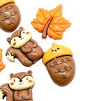 アクリルパーツ デコ リス 紅葉 どんぐり 秋 オータム 同タイプ2個 ハンドメイド 手芸 材料 アレンジ pt-2548b