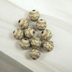  акрил бисер скульптура узор круг шар примерно 9.5mm слоновая кость × Gold геометрический рисунок под старину через . дыра есть 10 штук входит ручная работа детали pt-3065