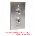 【 送料無料 】トグルスイッチ付プレート ダブル アルミ アメリカン 2口 照明 お洒落 インダストリアル 交換 DIY 3路 PSE取得済 巾7.5cm×高さ12cm