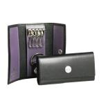 エッティンガー ETTINGER メンズ キーケース ブラック KEY CASE WITH 4 HOCKS ST840AJR BLACK/PURPLE PURPLE/STERLING COLLECTION