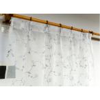 ショッピングレースカーテン 刺繍 レースカーテン 2枚組 / 100cm×223cm / ホワイト 花柄 洗える アジャスターフック 『ホッパー』 九装