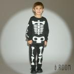 2025秋冬新作 b-ROOM ハロウィン カイテキ天竺 ほねほねセットアップ No.9853390 ビールーム 子供服 ロンT ロングパンツ ハロウィン ガイコツ 仮装 イベント