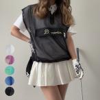 ショッピングプティプラ メッシュオーバーベスト K250301-01 韓国ゴルフウェア レディース 春アウター カジュアル 大きいサイズ 安い プチプラ 緑 黒 無地 シンプル プティオール