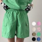ショッピングプティプラ 【SETUP対応】楽々ナイロンショートパンツ 250302-02 韓国ゴルフウェア レディース カジュアル 大きいサイズ 安い プチプラ 緑 黒 無地 シンプル プティオール