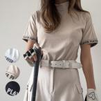 ショッピングプティプラ 袖ロゴのびのびモックネックTee K250320-01 韓国ゴルフウェア レディース インナー 半袖 ハイネックトップス 春夏 安い プチプラ 無地 シンプル プティオール