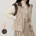 ショッピングプティプラ 【SETUP対応】チェックシャーリングベスト K250902-01 韓国ゴルフウェア レディース 羽織り シンプル  アウター 秋冬  安い プチプラ 無地 プティオール