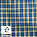 リバティプリント【先染めタナローン/エターナル】タータンチェック（緑黄）Llibertycheck　3265100-3