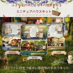 手作り ミニチュアハウスキット ドールハウス 缶ケース DIY おもちゃ ラビット 人形の家 うさぎスタンド付き LED照明付き 初心者向け 女の子 ◇CH-BOXTHEATRE